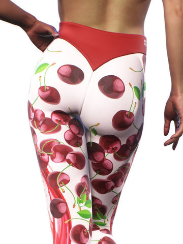 Cherry Cream Leggings-High waisted leggings-bootysculpted